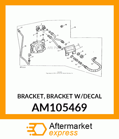 BRACKET, BRACKET W/DECAL AM105469