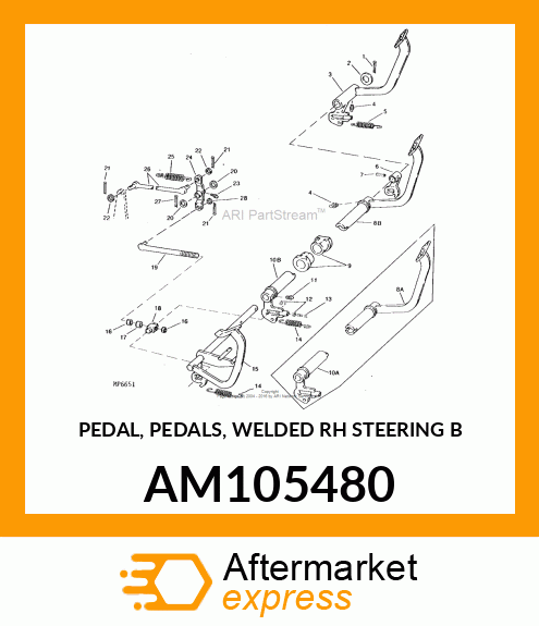 PEDAL, PEDALS, WELDED RH STEERING B AM105480