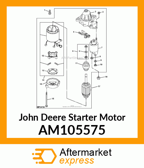 STARTER MOTOR AM105575