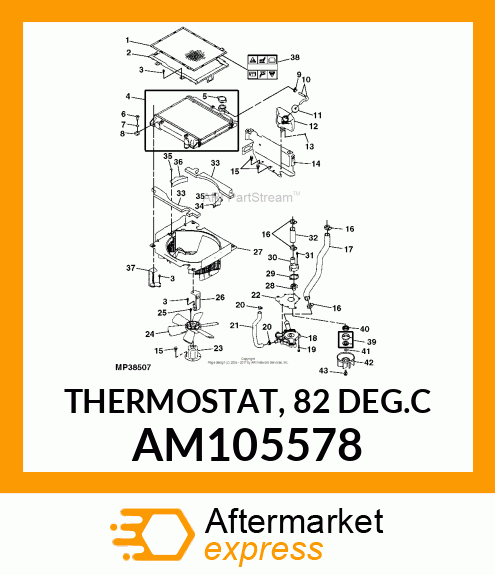 THERMOSTAT, 82 DEG.C AM105578