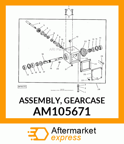 ASSEMBLY, GEARCASE AM105671