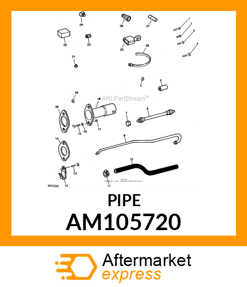 Tube - TUBE, WELDED EXHAUST (Part is Obsolete) AM105720