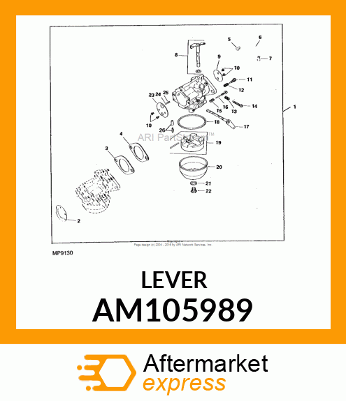 Shaft - CHOKE SHAFT ASSEMBLY AM105989