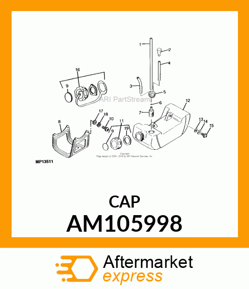 Cap - CAP ASS'Y, FUEL TANK AM105998