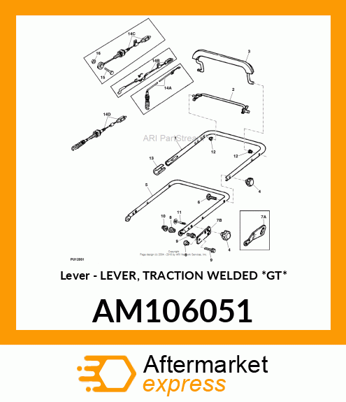 Lever - LEVER, TRACTION WELDED *GT* AM106051