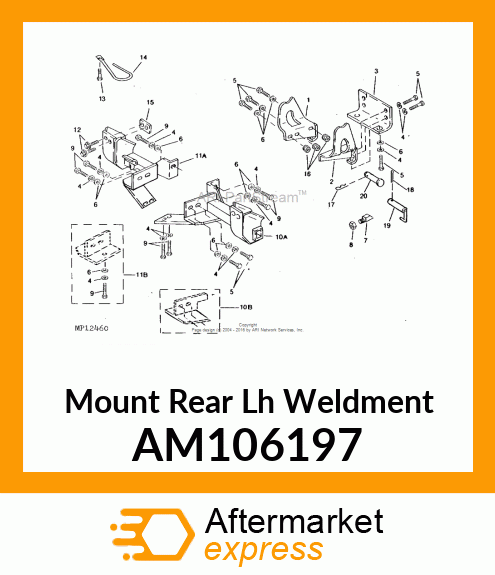 Mount Rear Lh Weldment AM106197