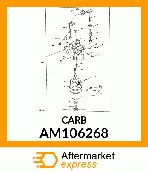 Carburetor - CARBURETOR ASSY AM106268