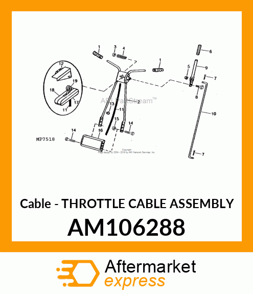 Cable - THROTTLE CABLE ASSEMBLY AM106288
