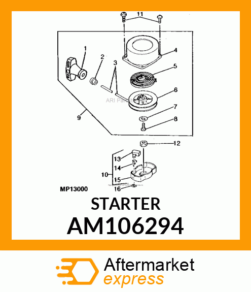 Starter Motor - STARTER ASSEMBLY (JY) AM106294