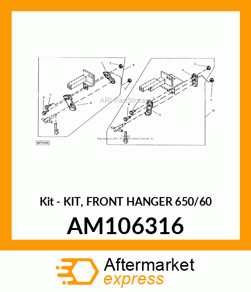 Kit - KIT, FRONT HANGER 650/60 AM106316