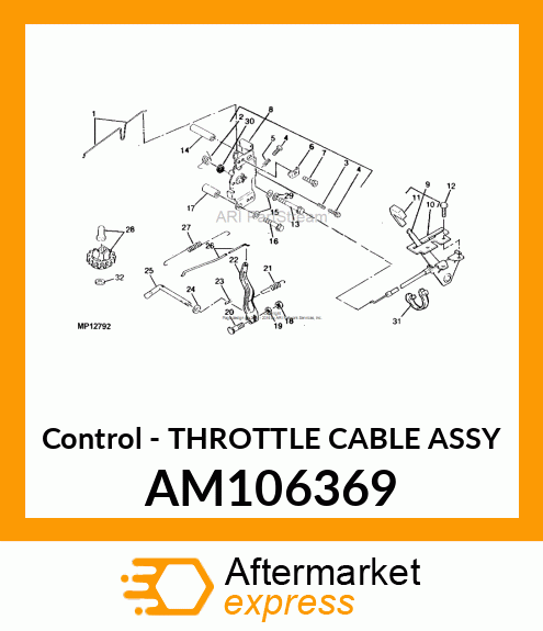 Control - THROTTLE CABLE ASSY AM106369