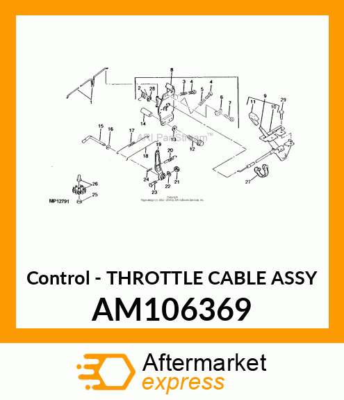 Control - THROTTLE CABLE ASSY AM106369