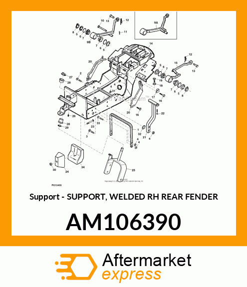 Support Welded Rh Rear Fen AM106390