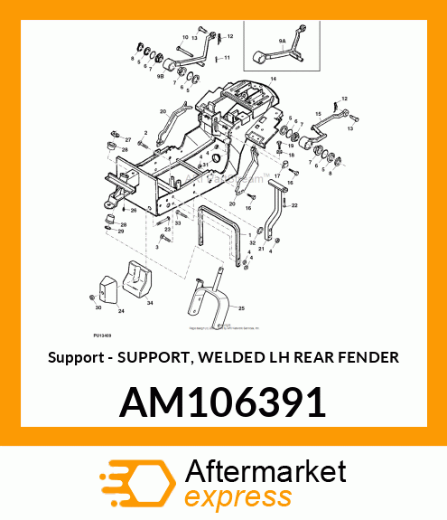 Support Welded Lh Rear Fen AM106391