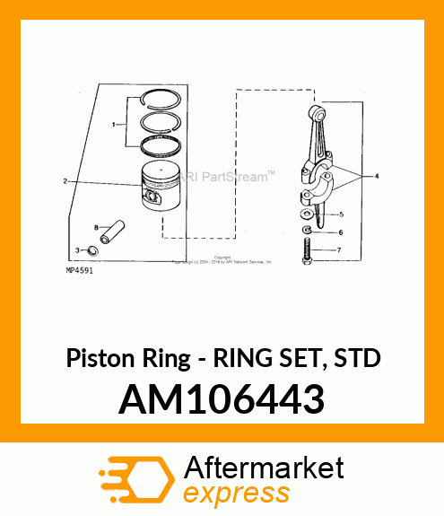 Piston Ring - RING SET, STD AM106443