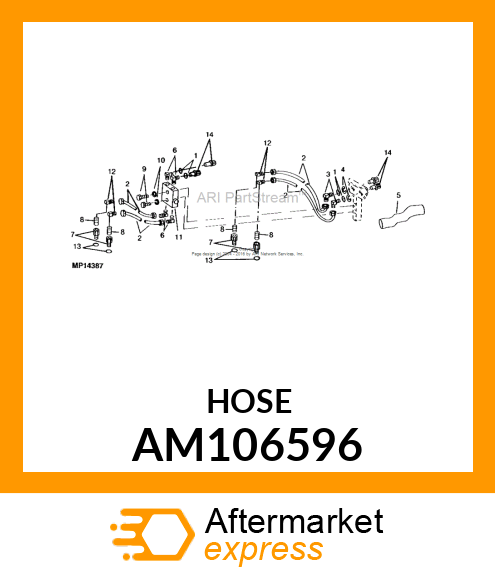 HOSE, HYDRAULIC, 3/8" I.D. X 46" AM106596