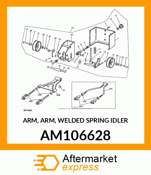 ARM, ARM, WELDED SPRING IDLER AM106628