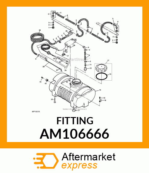 FITTING W/LOCK NUT AM106666