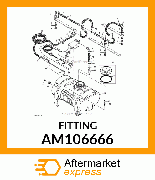 FITTING W/LOCK NUT AM106666