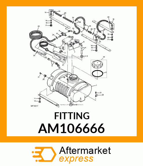 FITTING W/LOCK NUT AM106666