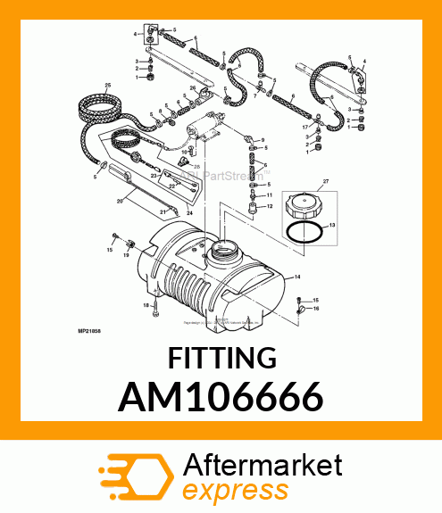 FITTING W/LOCK NUT AM106666