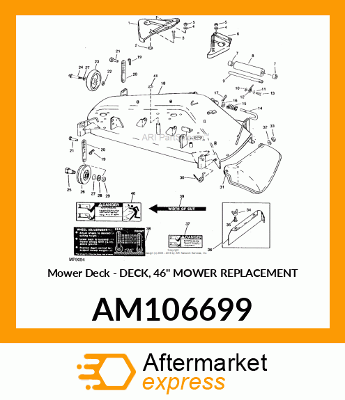 Mower Deck - DECK, 46" MOWER REPLACEMENT AM106699