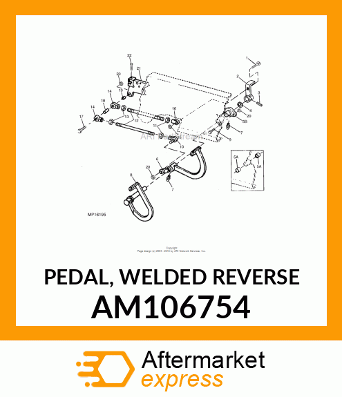 PEDAL, WELDED REVERSE AM106754