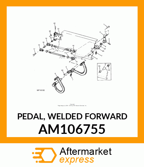 PEDAL, PEDAL, WELDED FORWARD AM106755