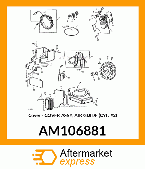 Cover - COVER ASSY, AIR GUIDE (CYL. #2) AM106881