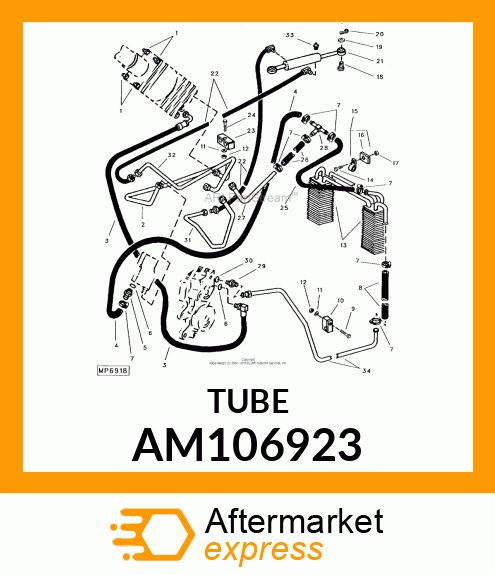 Oil Tube - TUBE, OIL COOLER RETURN AM106923