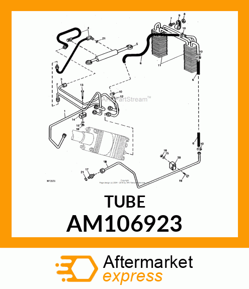 Oil Tube - TUBE, OIL COOLER RETURN AM106923