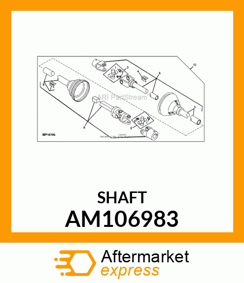 Shaft - SHAFT HALF-FEMALE, 50 DEG. CV AM106983