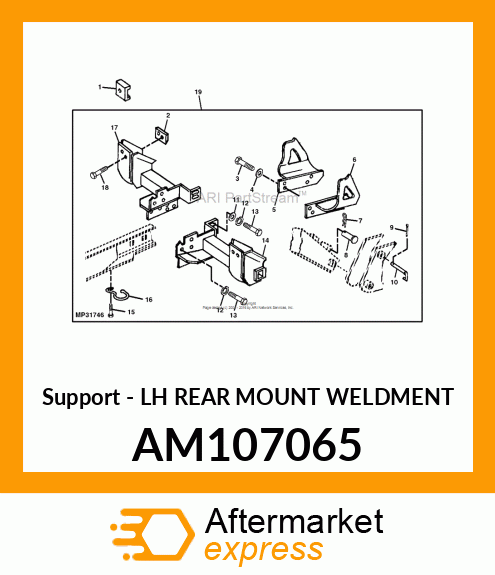 Mount Rear Lh Weldment AM107065