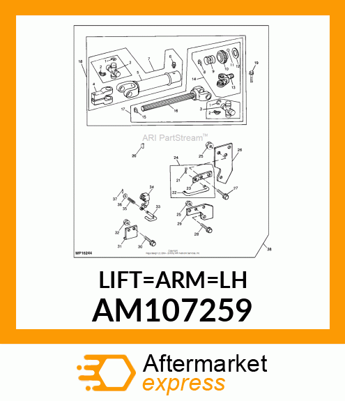 ARM, WELDED LH LIFT AM107259