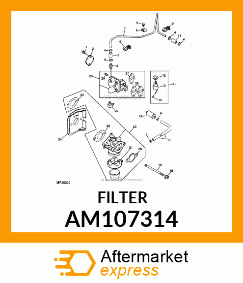 FUEL FILTER, FILTER, FUEL AM107314