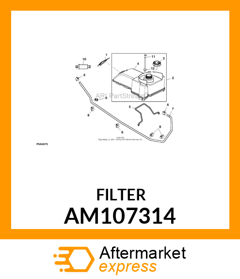 FUEL FILTER, FILTER, FUEL AM107314