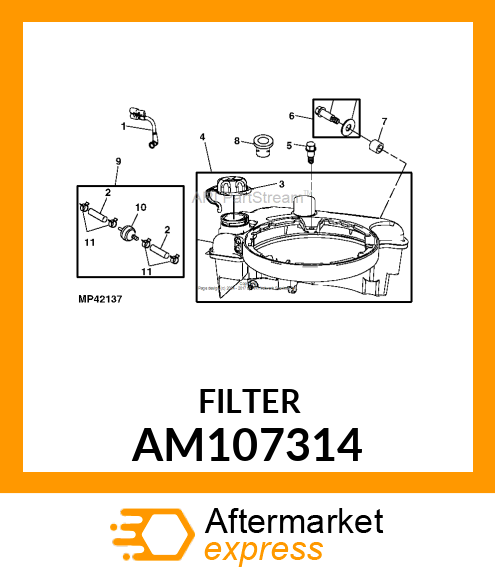 FUEL FILTER, FILTER, FUEL AM107314