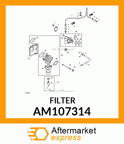 FUEL FILTER, FILTER, FUEL AM107314