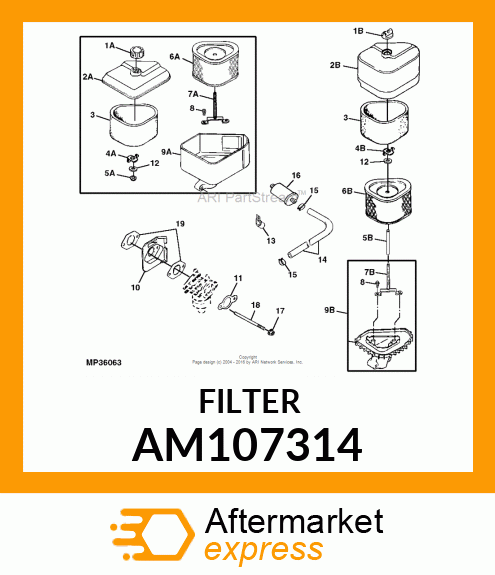 FUEL FILTER, FILTER, FUEL AM107314