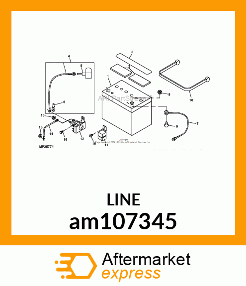 CABLE, NEGATIVE BATTERY # am107345