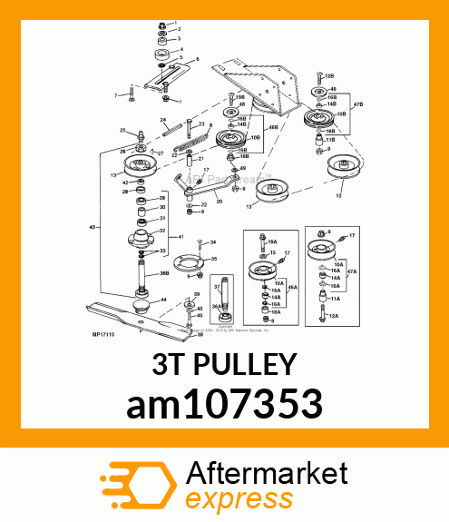 CENTER SHEAVE, SHEAVE, WELDED SPIND am107353