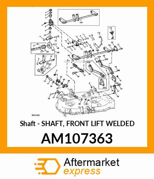 Shaft - SHAFT, FRONT LIFT WELDED AM107363