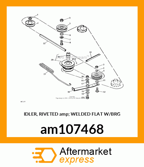 IDLER, RIVETED amp; WELDED FLAT W/BRG am107468