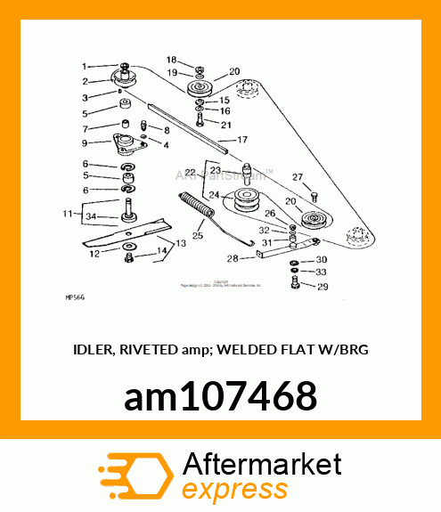 IDLER, RIVETED amp; WELDED FLAT W/BRG am107468