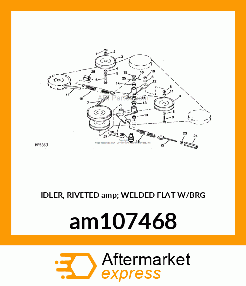 IDLER, RIVETED amp; WELDED FLAT W/BRG am107468