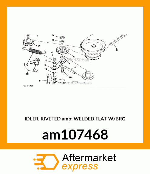 IDLER, RIVETED amp; WELDED FLAT W/BRG am107468