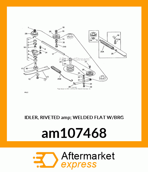 IDLER, RIVETED amp; WELDED FLAT W/BRG am107468