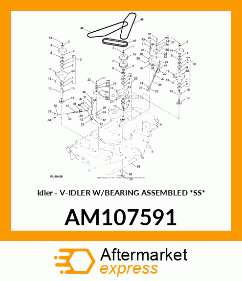 Idler - V-IDLER W/BEARING ASSEMBLED *SS* AM107591