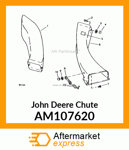CHUTE ASSEMBLY, LOWER DISCHARGE AM107620