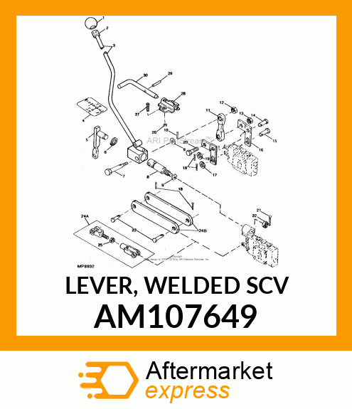 LEVER, WELDED SCV AM107649